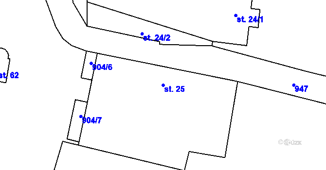Parcela st. 25 v KÚ Křemačov, Katastrální mapa