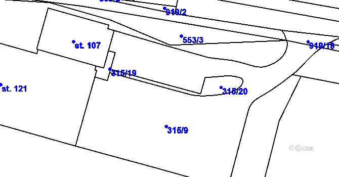 Parcela st. 74 v KÚ Křemačov, Katastrální mapa