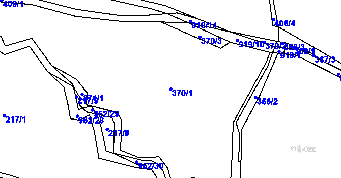 Parcela st. 370/1 v KÚ Křemačov, Katastrální mapa