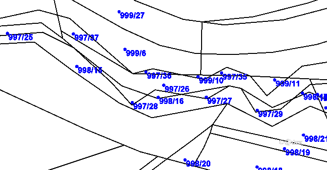 Parcela st. 997/26 v KÚ Křemačov, Katastrální mapa