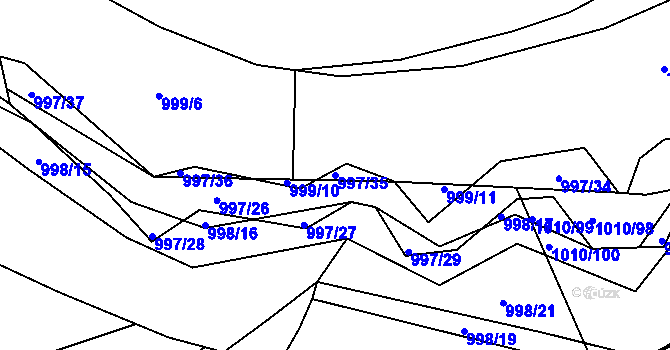 Parcela st. 997/35 v KÚ Křemačov, Katastrální mapa