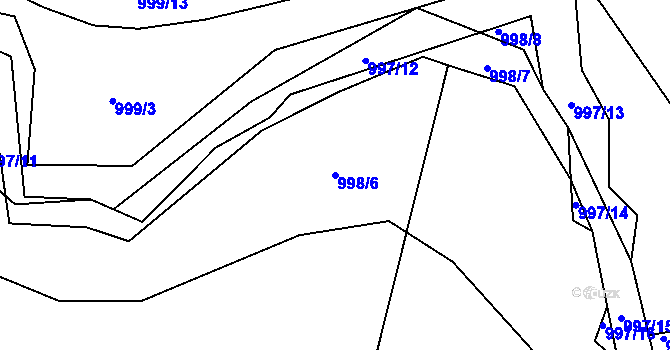 Parcela st. 998/6 v KÚ Křemačov, Katastrální mapa