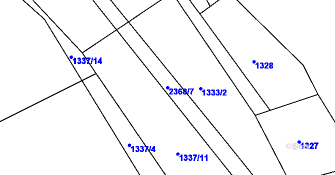 Parcela st. 2368/7 v KÚ Křemže, Katastrální mapa