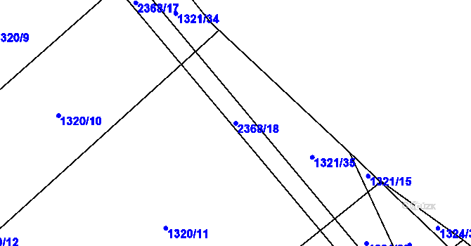 Parcela st. 2368/18 v KÚ Křemže, Katastrální mapa