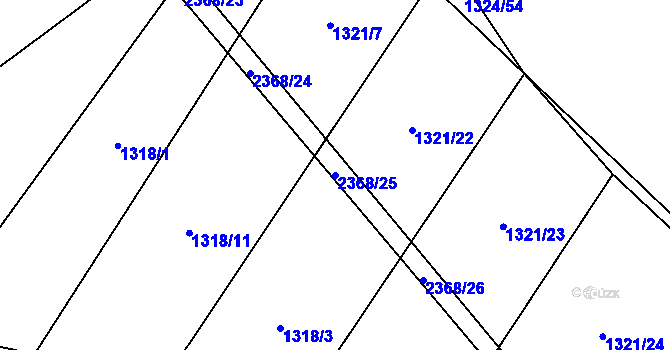 Parcela st. 2368/25 v KÚ Křemže, Katastrální mapa