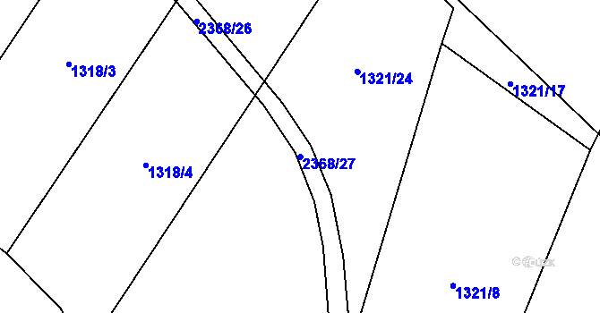 Parcela st. 2368/27 v KÚ Křemže, Katastrální mapa