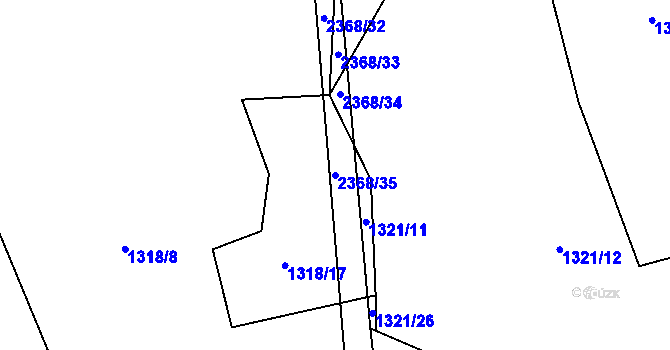 Parcela st. 2368/35 v KÚ Křemže, Katastrální mapa