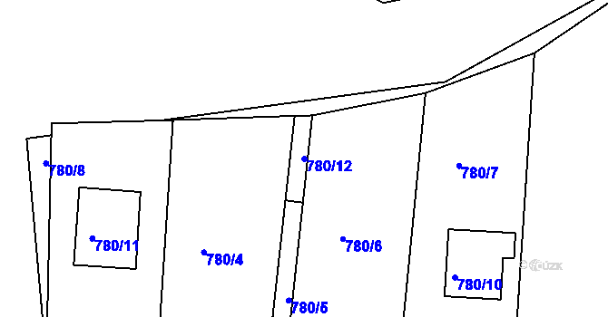 Parcela st. 780/12 v KÚ Křemže, Katastrální mapa