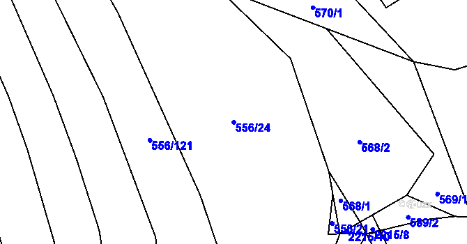 Parcela st. 556/24 v KÚ Křemže, Katastrální mapa