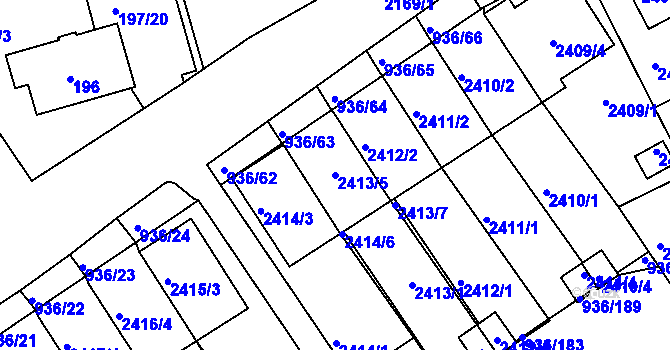 Parcela st. 2413/5 v KÚ Křemže, Katastrální mapa