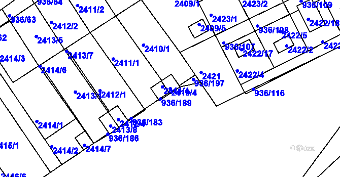 Parcela st. 2410/4 v KÚ Křemže, Katastrální mapa