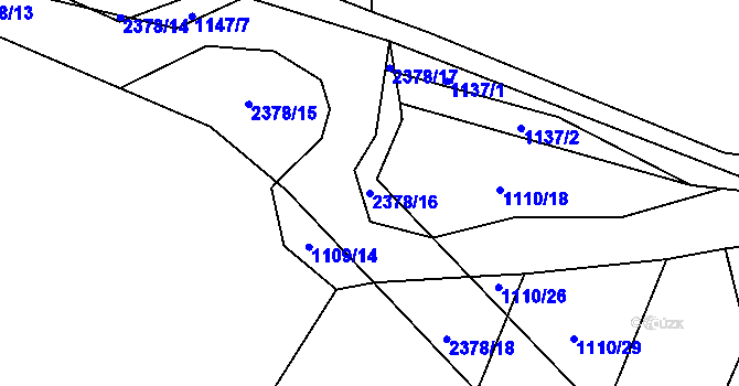 Parcela st. 2378/16 v KÚ Křemže, Katastrální mapa