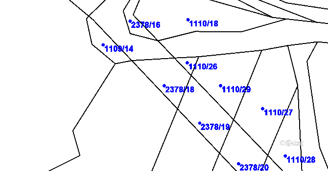 Parcela st. 2378/18 v KÚ Křemže, Katastrální mapa