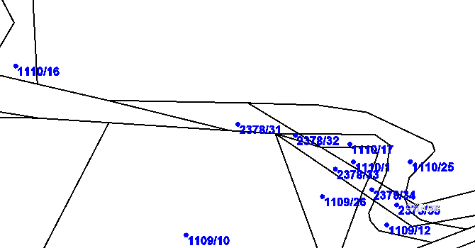 Parcela st. 2378/31 v KÚ Křemže, Katastrální mapa