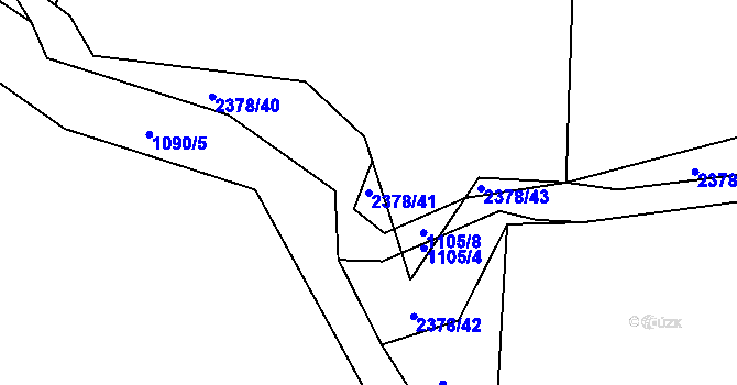 Parcela st. 2378/41 v KÚ Křemže, Katastrální mapa
