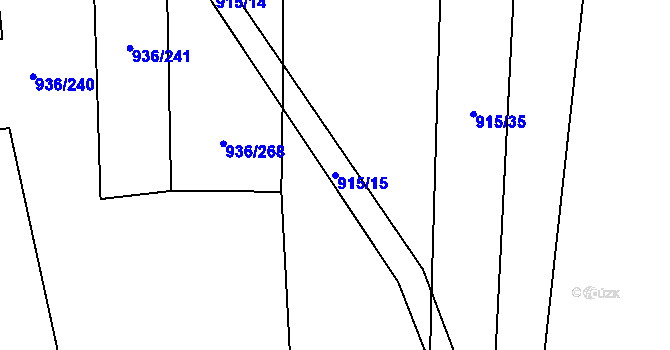 Parcela st. 915/15 v KÚ Křemže, Katastrální mapa