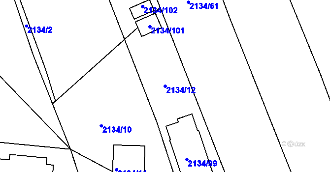 Parcela st. 2134/12 v KÚ Křemže, Katastrální mapa