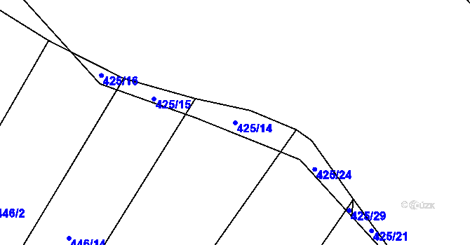 Parcela st. 425/14 v KÚ Křemže, Katastrální mapa