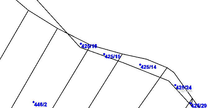 Parcela st. 425/15 v KÚ Křemže, Katastrální mapa