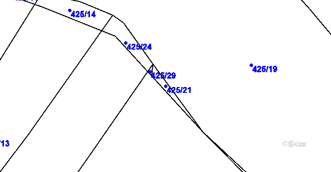 Parcela st. 425/21 v KÚ Křemže, Katastrální mapa
