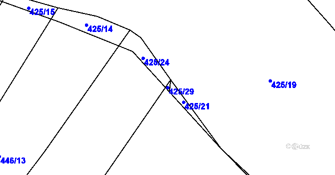 Parcela st. 425/29 v KÚ Křemže, Katastrální mapa