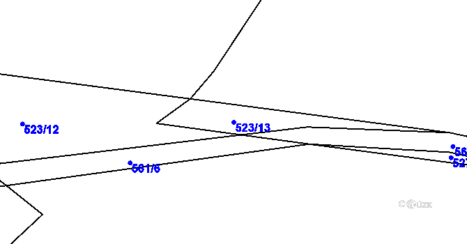 Parcela st. 523/13 v KÚ Křemže, Katastrální mapa