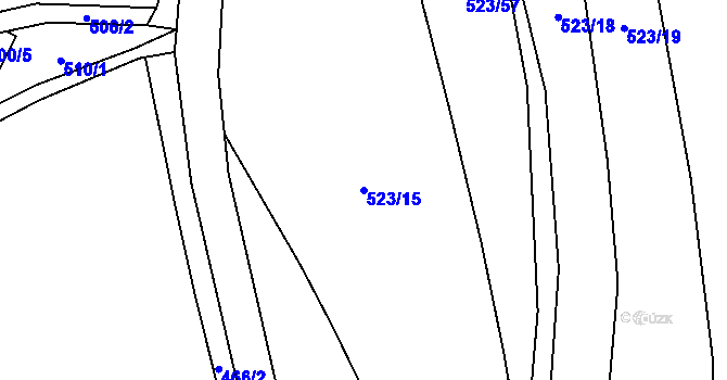 Parcela st. 523/15 v KÚ Křemže, Katastrální mapa