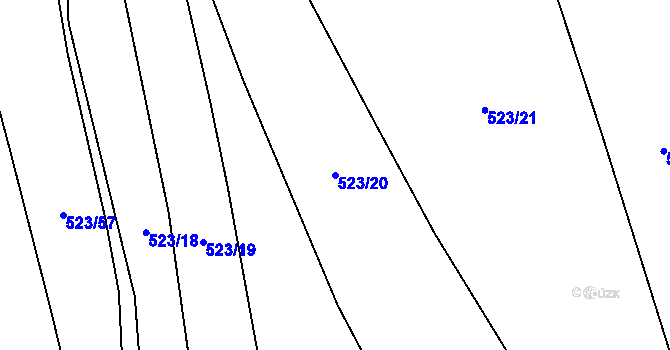 Parcela st. 523/20 v KÚ Křemže, Katastrální mapa