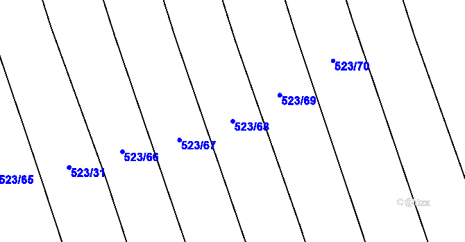 Parcela st. 523/68 v KÚ Křemže, Katastrální mapa