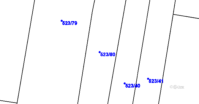 Parcela st. 523/80 v KÚ Křemže, Katastrální mapa