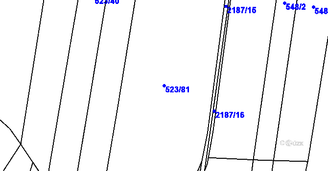 Parcela st. 523/81 v KÚ Křemže, Katastrální mapa