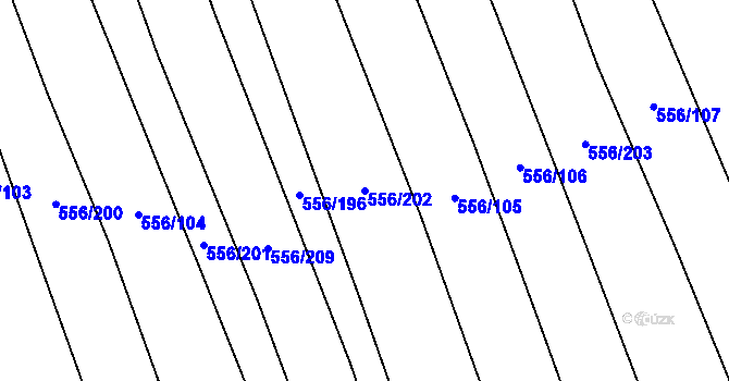 Parcela st. 556/202 v KÚ Křemže, Katastrální mapa