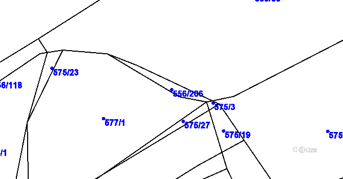 Parcela st. 556/206 v KÚ Křemže, Katastrální mapa