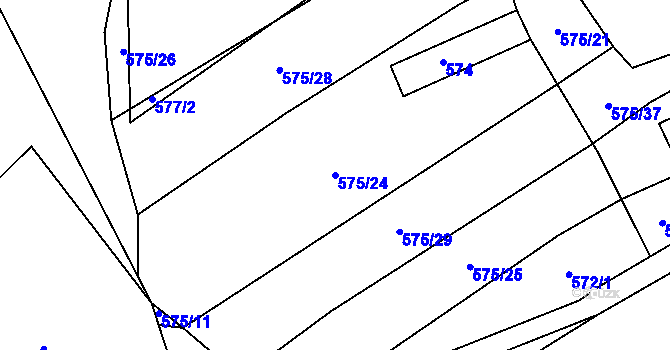 Parcela st. 575/24 v KÚ Křemže, Katastrální mapa
