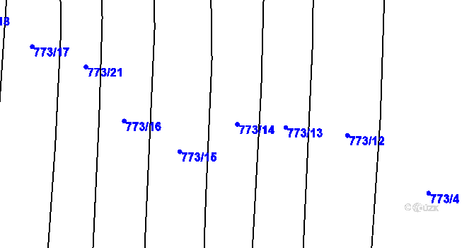 Parcela st. 773/14 v KÚ Křemže, Katastrální mapa