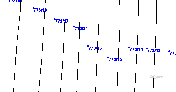 Parcela st. 773/16 v KÚ Křemže, Katastrální mapa