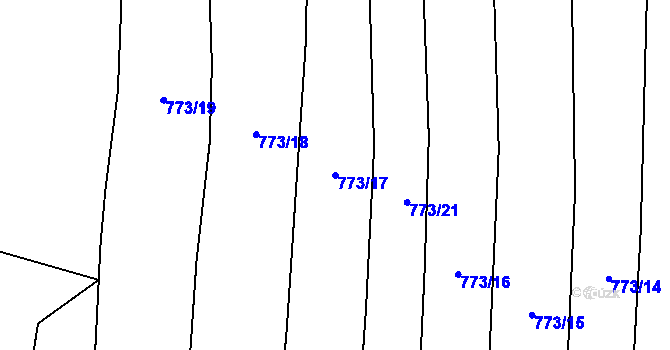 Parcela st. 773/17 v KÚ Křemže, Katastrální mapa