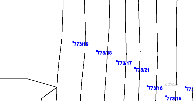 Parcela st. 773/18 v KÚ Křemže, Katastrální mapa