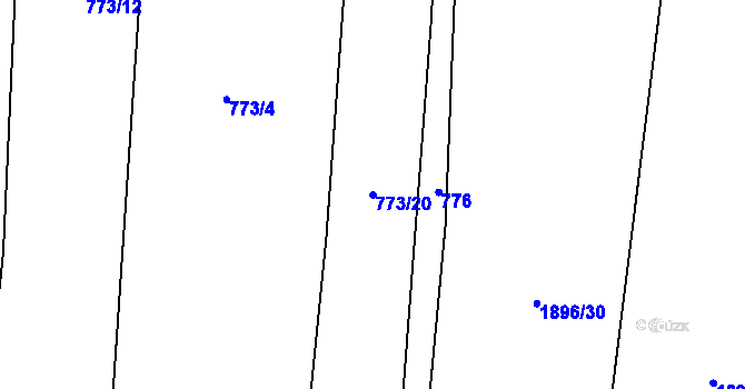 Parcela st. 773/20 v KÚ Křemže, Katastrální mapa