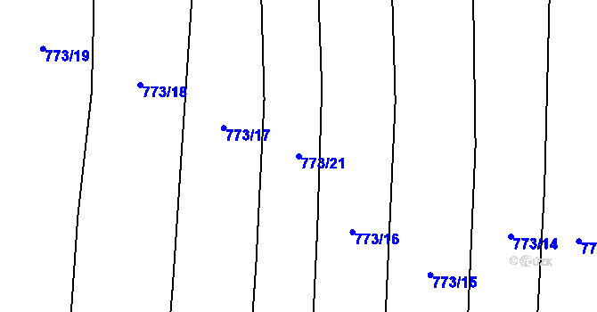 Parcela st. 773/21 v KÚ Křemže, Katastrální mapa