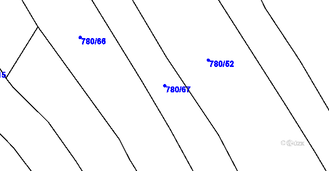 Parcela st. 780/67 v KÚ Křemže, Katastrální mapa