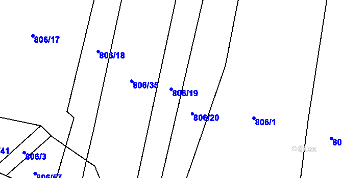 Parcela st. 806/19 v KÚ Křemže, Katastrální mapa