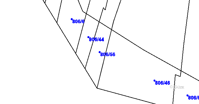 Parcela st. 806/56 v KÚ Křemže, Katastrální mapa