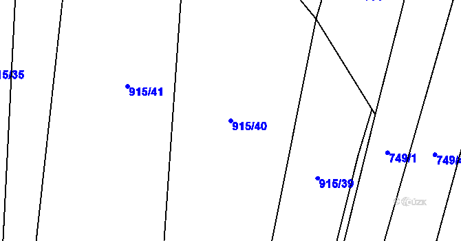 Parcela st. 915/40 v KÚ Křemže, Katastrální mapa