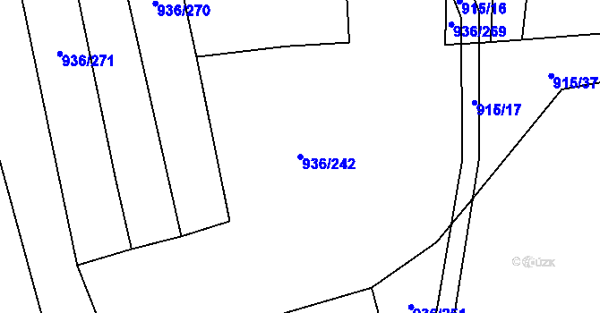 Parcela st. 936/242 v KÚ Křemže, Katastrální mapa