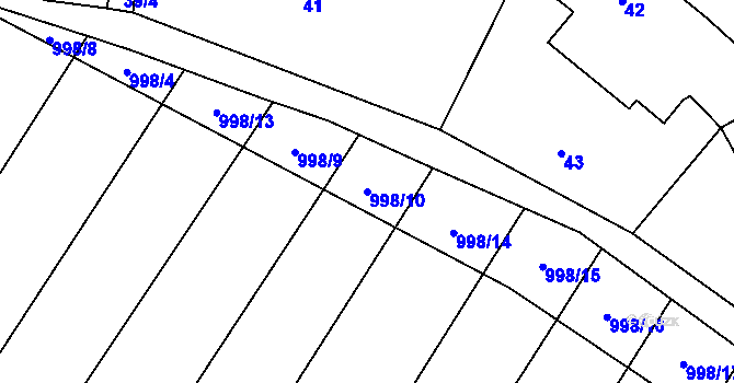 Parcela st. 998/10 v KÚ Křemže, Katastrální mapa