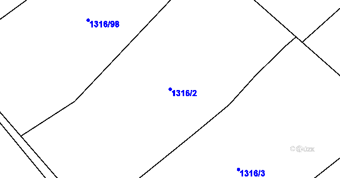 Parcela st. 1316/2 v KÚ Křemže, Katastrální mapa