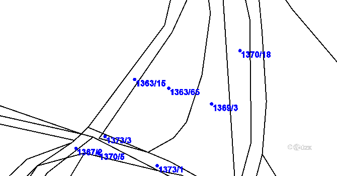Parcela st. 1363/65 v KÚ Křemže, Katastrální mapa