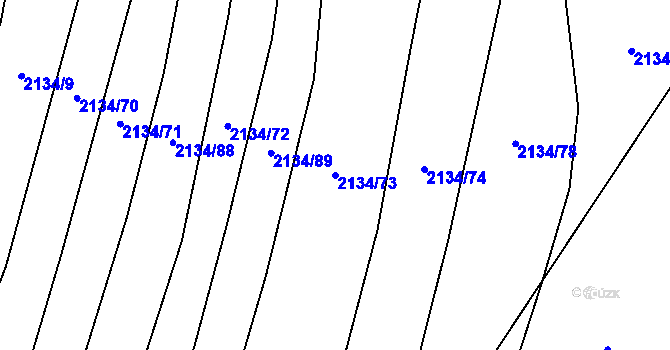 Parcela st. 2134/73 v KÚ Křemže, Katastrální mapa