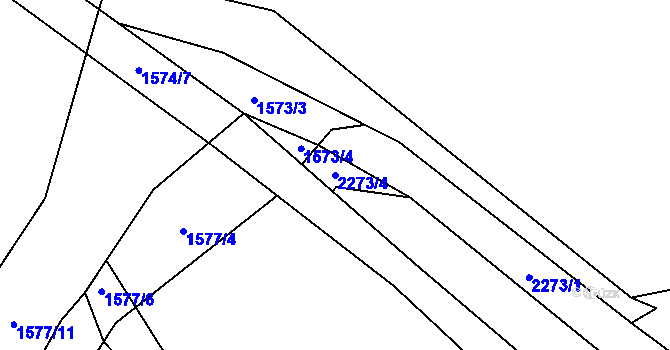 Parcela st. 2273/4 v KÚ Křemže, Katastrální mapa
